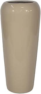 Vaso decorativo estilo vietnamita em fibra de vidro, cor areia, tamanho pequeno