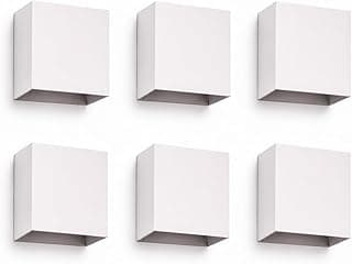 Kit 6x Arandela Slim Branca Externa Facho Duplo Ajustável Led 4w 3000K IP67 Branco Quente Bivolt