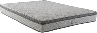 Herval Ômega Colchão Casal com Pillow Top e Molas Ensacadas, Cinza com Branco, 138x188x22cm, D26, Suporta até 110kg
