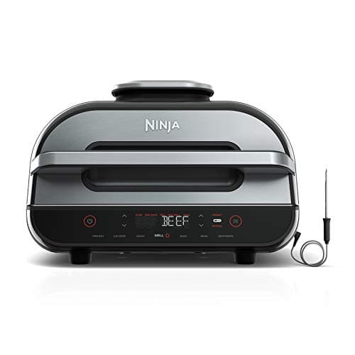 Grelha Elétrica Interna Ninja FG551 Foodi Smart XL 6 em 1 com Fritadeira a Ar 4L Preto e Prata 60 Hz
