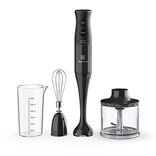 Mixer Misturador Multiuso Electrolux 3 em 1 400W 2 velocidades 3 acessórios mini processador capacidade resistente temperatura 600ml livre BPA EIB10 preto 127v
