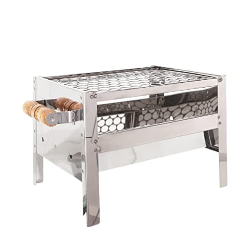 Churrasqueira Inox Mini para Bancada 25x35x25 cm com Grelha Inox