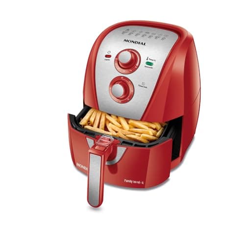 Fritadeira sem óleo Mondial AFN-40-RI vermelha e inox, 4L, 1500W, 110V