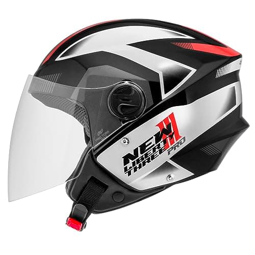 CAPACETE ABERTO PRO TORK NEW LIBERTY 3 PRO BRILHANTE PRETO – VERMELHO TAM. 60