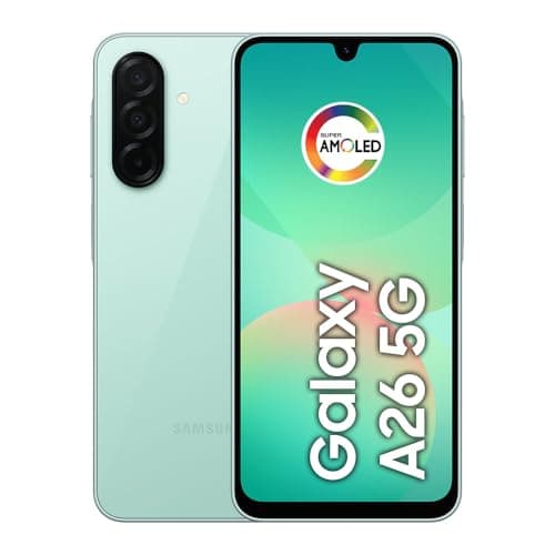 Smartphone Samsung Galaxy A26 5G 256GB, 8GB RAM, câmera de 50MP, IP67, tela Super AMOLED 6.7 polegadas, NFC, cor verde