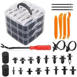 Kit de Presilhas e Grampos Universais - 650 Peças com Maleta - Para Para-choque Forro de Porta Painel de Porta e Acabamentos Automotivos Internos e Externos