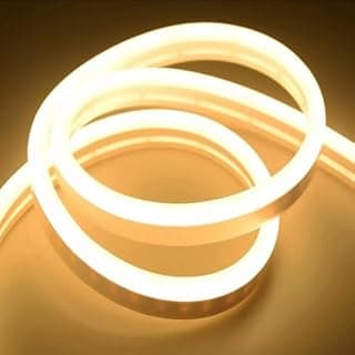 Fita de LED Mangueira Neon 5 Metros IP65 Flexível Com ou Sem Fonte | 8 Cores(Branco Quente,Com Fonte)