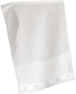 Toalha de banho branca com coroa bordada em veludo jacquard Dohler S.A.