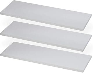 KIT 3 Prateleiras Estante 60x20 Madeira MDF Brancas + Suporte Invisível
