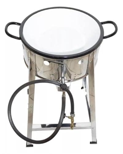 Fritadeira industrial com tacho de aço inoxidável de 16 litros com tubo de conexão