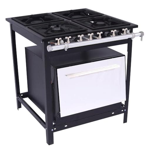 Fogão industrial Venâncio 4 bocas com forno extra preto e branco