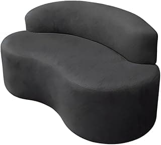 Sofá puff preto moderno para sala ou escritório, design confortável com fundo branco.