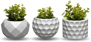 Kit 3 Vasos Decorativos com Plantas Artificiais para Sala, Quarto, Banheiro e Lavabo – Decoração