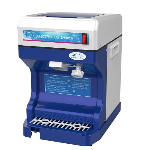 Leconchef Triturador de gelo elétrico de mesa máquina de fazer cone de neve 120 kg/hora para uso doméstico e comercial Finura de gelo ajustável 320 RPM Velocidade de rotação Forte potência