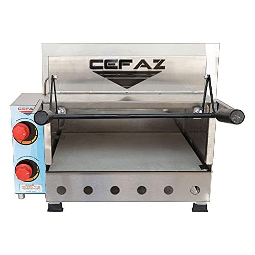 Forno de pizza a gás Cefaz FRG-01 com grelha infravermelha, cor prata e preto