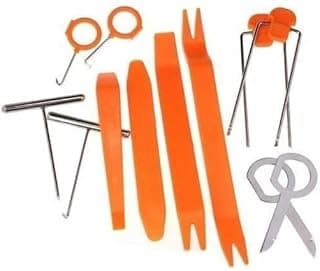 Kit de ferramentas para painel automotivo com 12 peças, plástico laranja resistente
