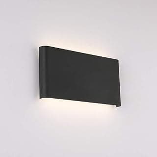 Luminária de parede LED preta Joosenhouse para quarto, moderna, iluminação para cima e para baixo