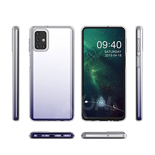 Capa transparente Samsung Galaxy M31S, mostra todos os ângulos do smartphone.