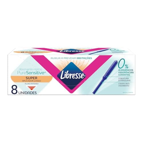 Libresse Pure Sensitive, Absovente interno Super com Aplicador longo, 8 unidades