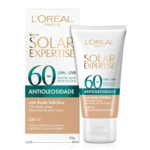 Protetor Solar Facial L'Oréal Paris Solar Expertise Antioleosidade Fps60 Cor 1.0 Clara 40G