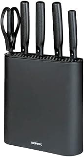 Jogo de facas Brinox com suporte cepo preto, seis peças