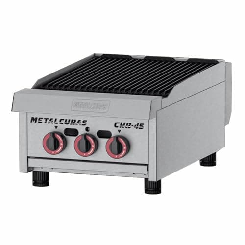 Char Broiler a Gás em Aço Inox Metalcubas CHB-45 com Botões Vermelhos