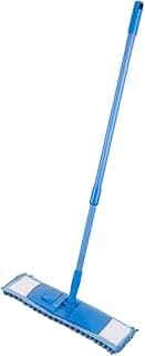 Mop de limpeza geral com cerdas de microfibra, cabo ajustável, azul e branco