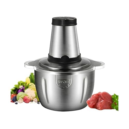 Processador de Alimentos Inox 2L Elétrico 1200W – Triturador de Legumes, Carnes e Temperos com 2 Velocidades, Potente e Multifuncional para Cozinha