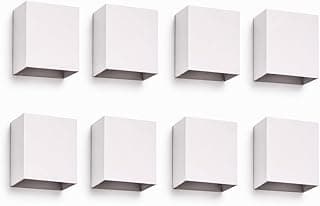 Kit 8x Arandela Slim Branca Externa Facho Duplo Ajustável Led 4w 3000K IP67 Branco Quente Bivolt