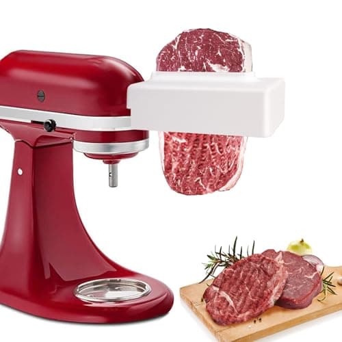 Amaciador de carne para Kitchenaid, acessório de carne para Kitchenaid e Cuisinart Stand Mixer com engrenagens inoxidáveis, branco