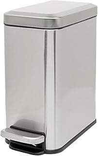 Lixeira 10 Litros Aço Inox Pedal Retangular Slim Soft Close