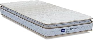 Colchão Solteiro Probel Espuma D33 Pillow Top 88x188x18cm Guarda Costas Lyon Branco/Bege