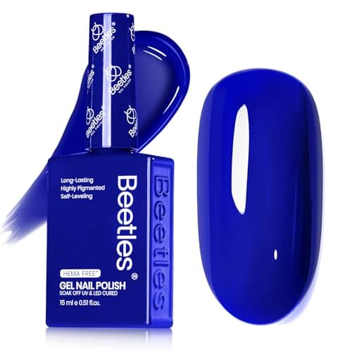 Esmalte de gel azul-escuro Beetles – 15 ml em tamanho real azul real livre de gel de inverno, arte de unhas, salão de manicure, faça você mesmo, garrafa colorida, presente para mulheres