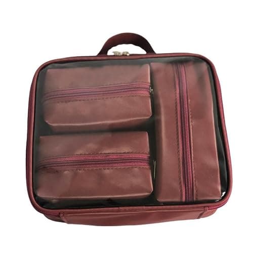 Maleta Necessaire Organizadora Viagem Multiuso Estiololsa Unissex Acessórios Maquiagem Esmalte - bubag (Vinho)