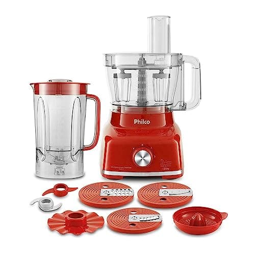 Multiprocessador Philco vermelho 1400W 220V com acessórios
