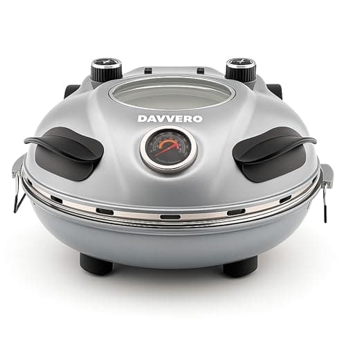 Forno de pizza cinza espacial Davvero com medidor de temperatura