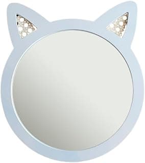 Espelho decorativo infantil em forma de gato, branco, 43x44cm