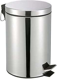 Lixeira de Aço Inox 20 Litros com Pedal Antiderrapante Balde Removível Alça para Transporte Ideal para Cozinha Banheiro Escritório Premium