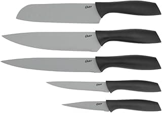 Conjunto de facas Oster 5 peças com lâminas de aço inoxidável e cabos pretos