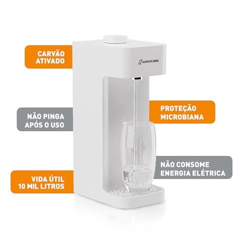 Hidrofiltros - Purificador de Água Facile com Refil C3 Elimina Cloro, Odores e Sabores Cor Branco Hidrofiltros