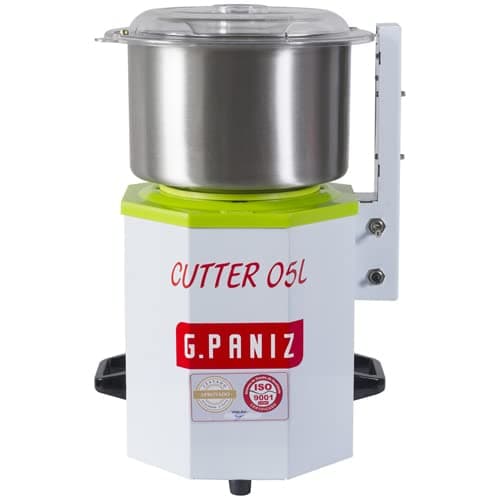 Processador de Alimentos Cutter Inox 5 Litros G Paniz 220V com base verde e corpo branco