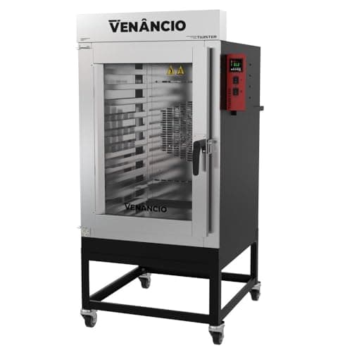 Forno Industrial Turbo Elétrico Venâncio Twister 10 Esteiras Exterior e Interior em Aço Carbono com Cavalete Trifásico 380V FVT10E
