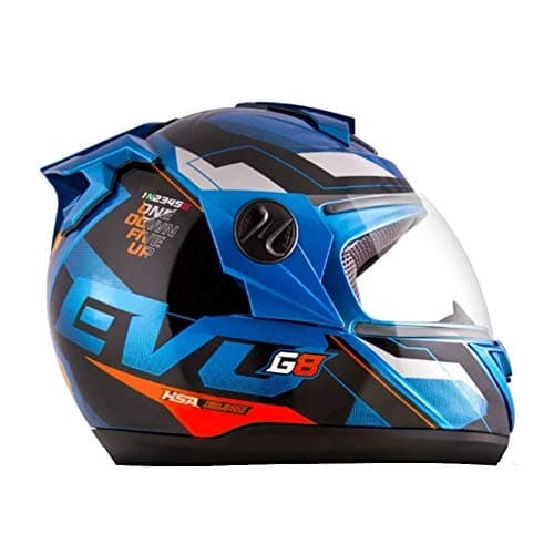 CAPACETE FECHADO PRO TORK EVOLUTION 788 G8 EVO BRILHANTE AZUL - LARANJA TAM. 60