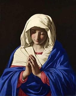Virgem Maria de Sassoferrato em tela canvas para quadro, 30x37
