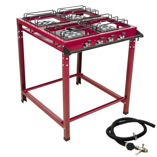 Fogão Industrial Grande 4 Bocas Alta Pressão ROA c/Mangueira