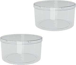 Kit com 2 caixas organizadoras redondas transparentes com tampas