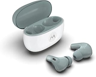 Fone de ouvido sem fio Bluetooth Motorola Moto Buds 2 cinza com estojo de carregamento