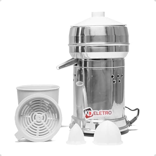 Espremedor Industrial Aluminio BIVOLT Profissional Laranja Frutas Sucos com recipiente e filtros