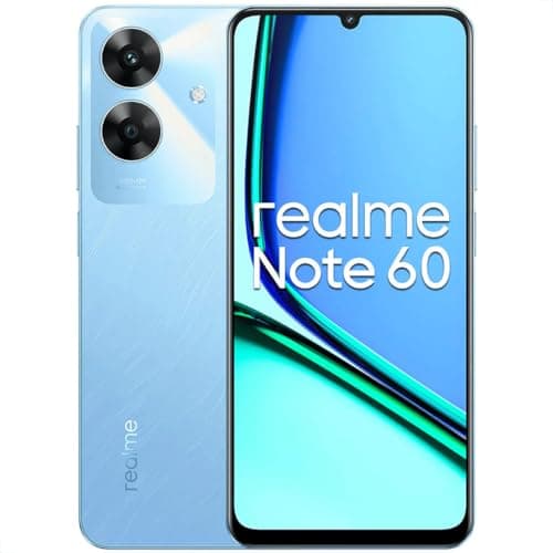 Smartphone Realme Note 60, 128GB, 4GB RAM, câmera 32MP, bateria 5000mAh, cor azul