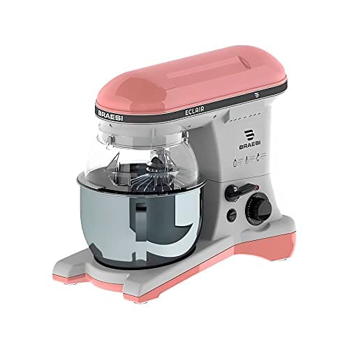 Batedeira Planetária Industrial Pedestal Bivolt Profissional Cor Rosa BRAESI EClair